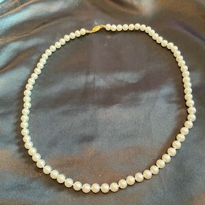 Vintage 80s Faux Pearls with Gold Tone Fish Hook Clasp